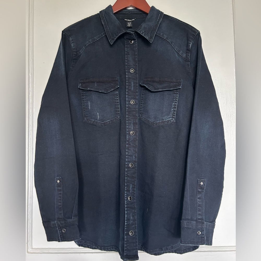 Guess Distressed Button-Down - Picture 3 of 17